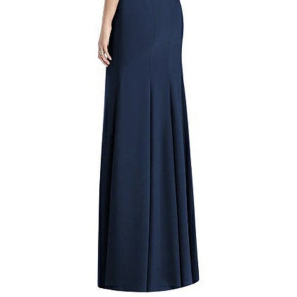 Dessy 3029...Diamond Cutout Back Trumpet Gown with Front Slit...Midnight..Sz 18 - Picture 4 of 6